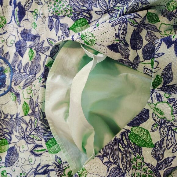 Vineyard Vines Bird Print Linen Blend Cordia Embroidered Shift Dress Preppy 0 - Picture 11 of 12